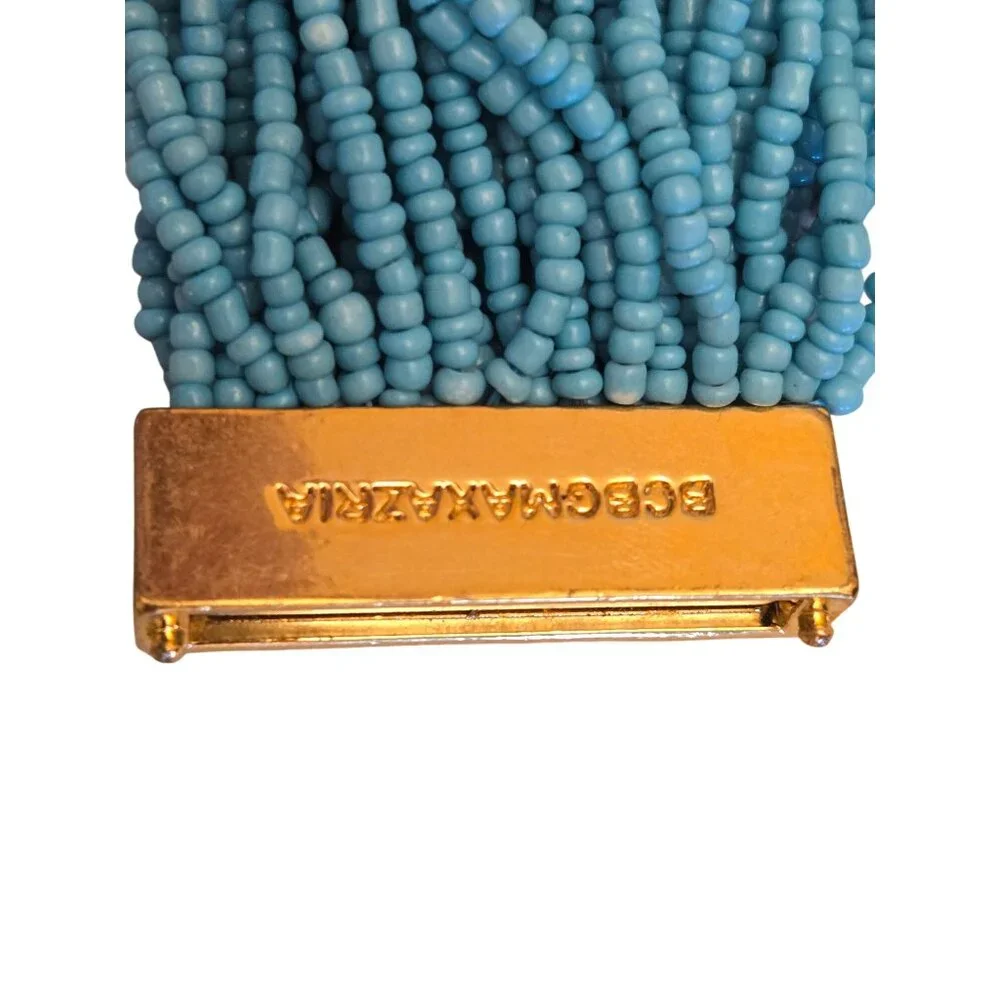 BCB Max Azria Turquoise Beaded Multi Strand Wrap Bracelet With Magnetic Closure‎